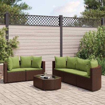 Sofa set with cushions, 6...