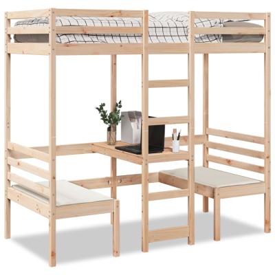 High bed with table and...