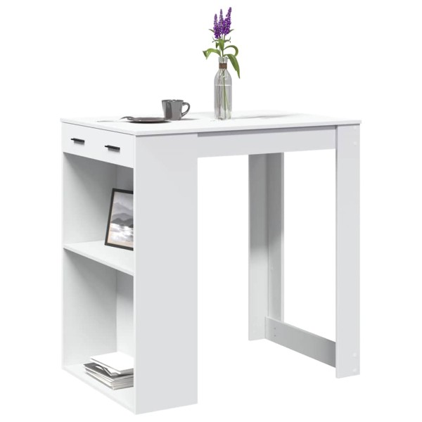 Bar table, white, 102x70x103.5cm, treated wood