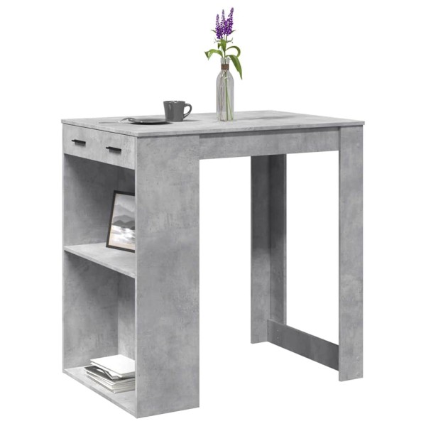 Bar table, concrete gray, 102x70x103.5cm, treated wood