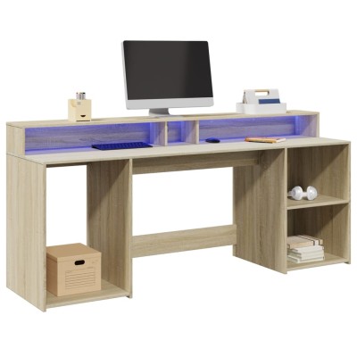 Desk with LED lighting,...