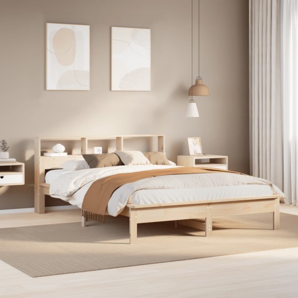 Bed frame without mattress, 150x200cm, solid pine wood