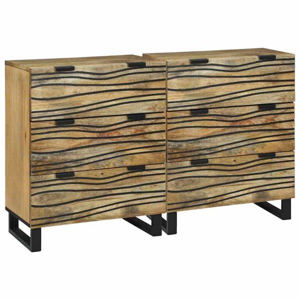 Šoninė spintelė 2 pcs Natūrali 120 x 33,5 x 75 cm
