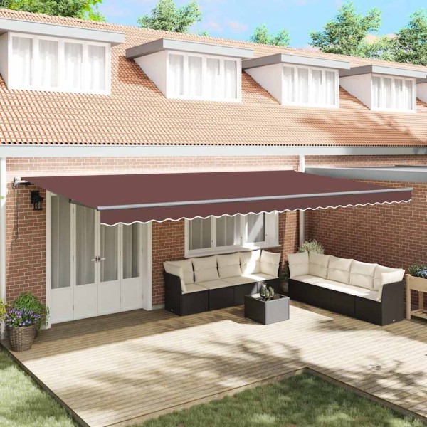 Automatic retractable awning, brown, 600x300cm