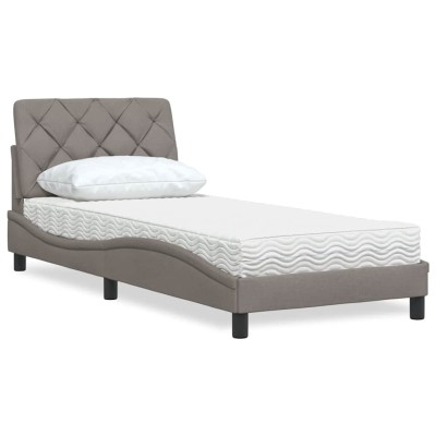 Bed with mattress, taupe...
