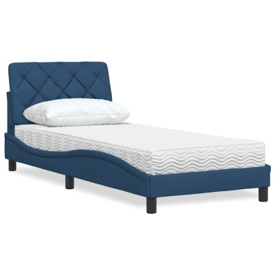 Bed with mattress, blue,...