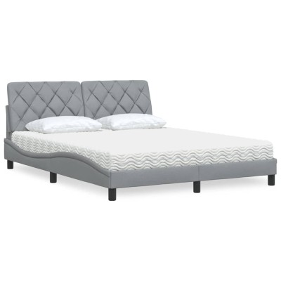 Bed with mattress, light...