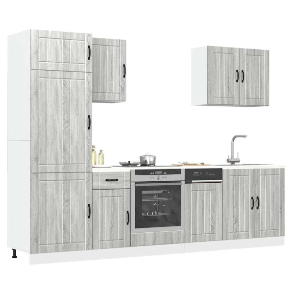 Set of kitchen cabinets, 7 pieces, Lucca, gray