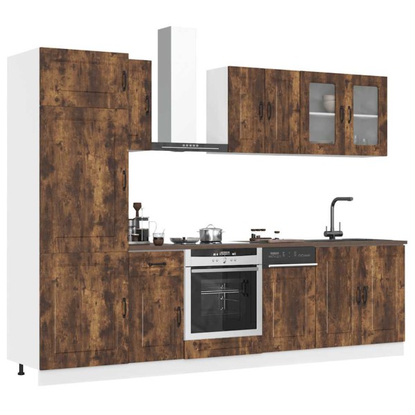 Set of kitchen cabinets, 8 pieces, Kalmar, smoke