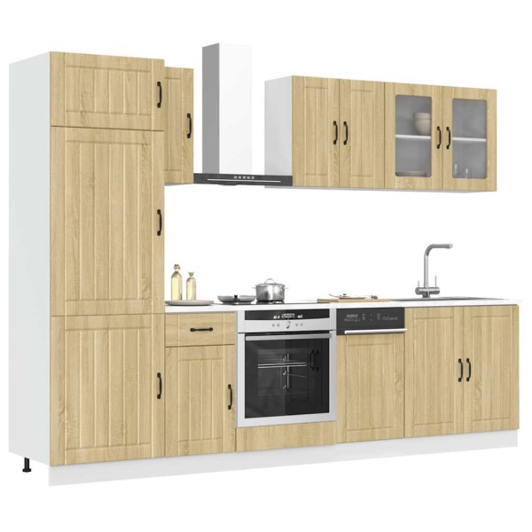 Set of kitchen cabinets, 8 pieces, Lucca, oak