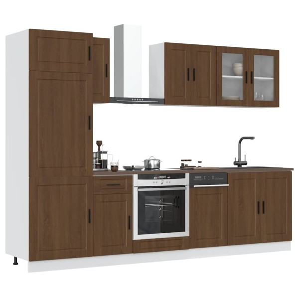 Virtuvinių spintelių komplektas, 8 dalių, Kalmar, ruda
