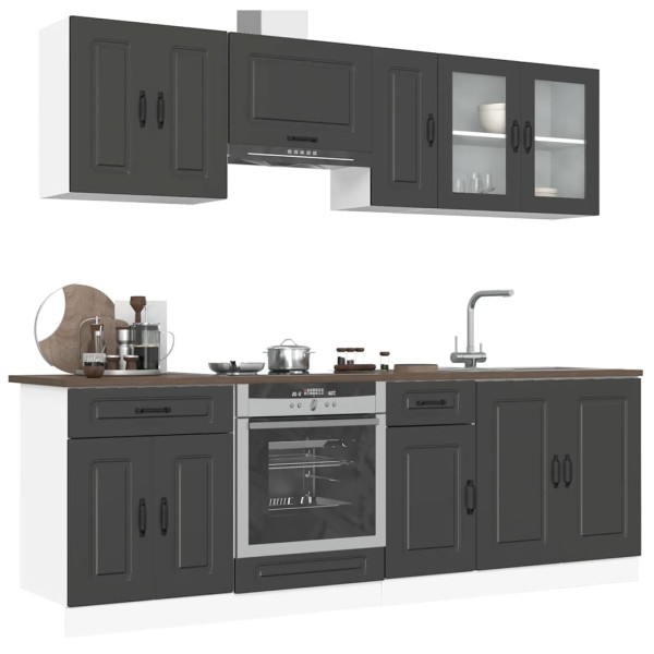 Set of kitchen cabinets, 8 pieces, Kalmar, black