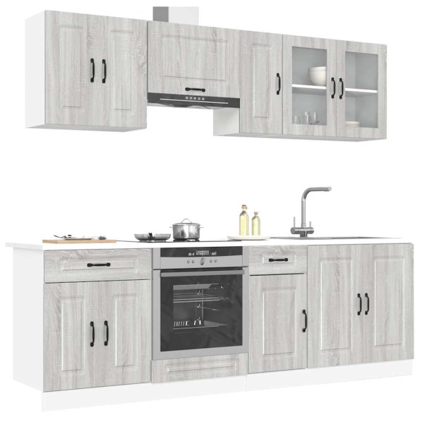 Set of kitchen cabinets, 8 pieces, Kalmar, gray