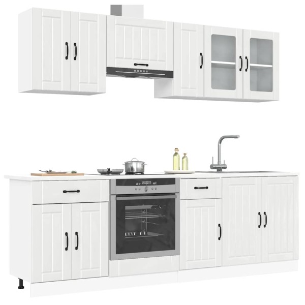 Set of kitchen cabinets, 8 pieces, Lucca, white