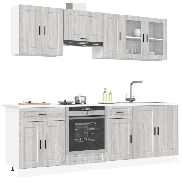 Set of kitchen cabinets, 8 pieces, Kalmar, gray