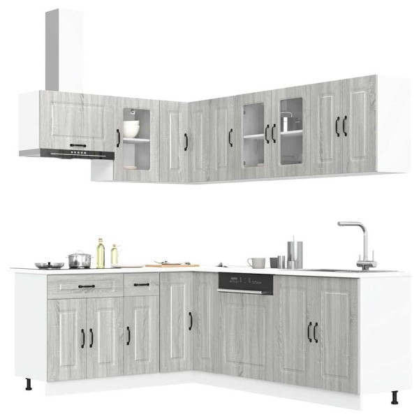 Kitchen cabinet set, 11 pieces, Kalmar, gray