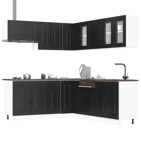 Kitchen cabinet set, 11 pieces, Kalmar, black