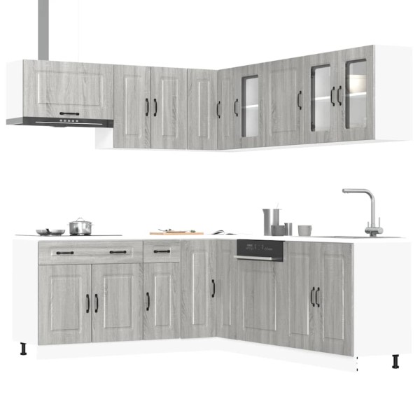 Kitchen cabinet set, 11 pieces, Kalmar, gray