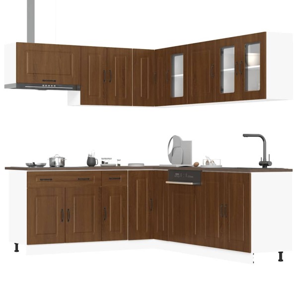 Kitchen cabinet set, 11 pieces, Kalmar, brown