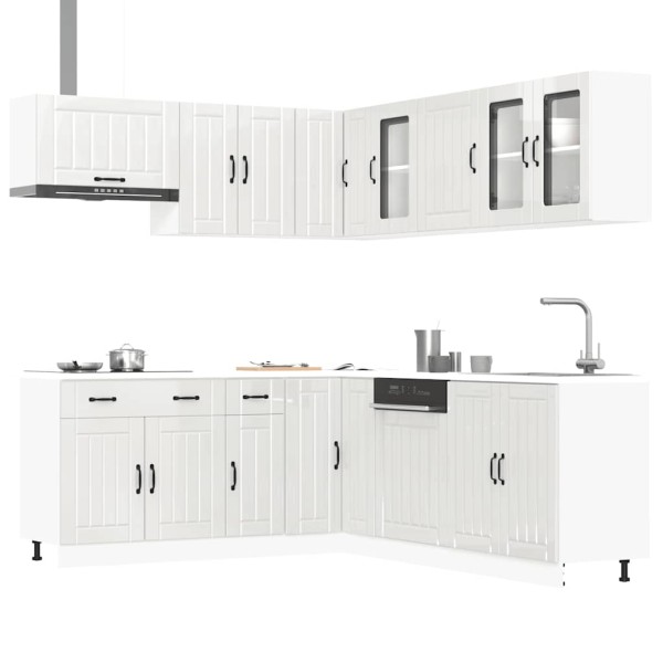 Virtuvinių spintelių komplektas, 11 dalių, Lucca, balta