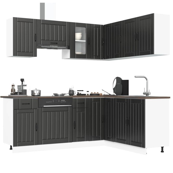 Kitchen cabinet set, 11 pieces, Kalmar, black