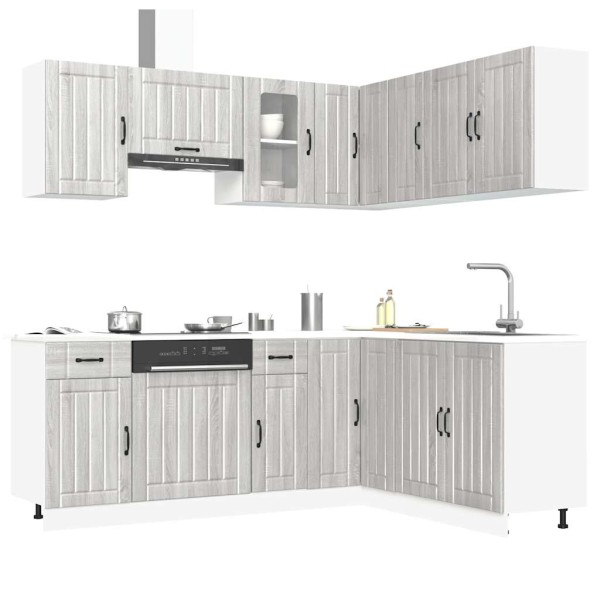 Kitchen cabinet set, 11 pieces, Kalmar, gray
