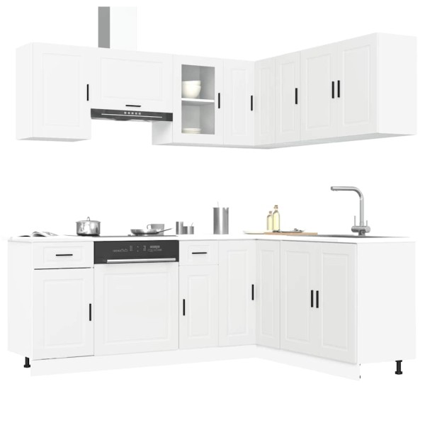 Set of kitchen cabinets, 11 parts, Porto, white