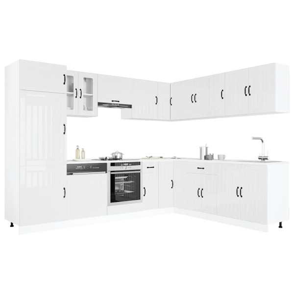 Kitchen cabinet set, 14 pieces, Lucca, white