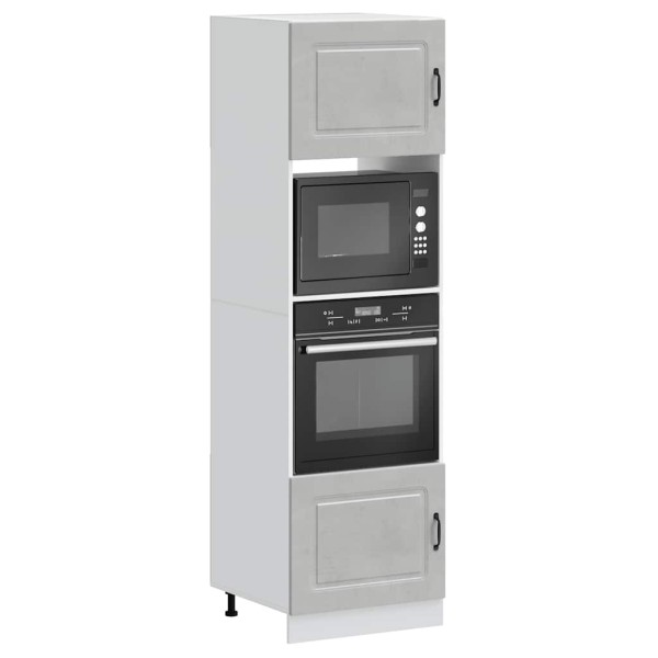 Oven cabinets, 2 units, Kalmar, concrete gray, wood