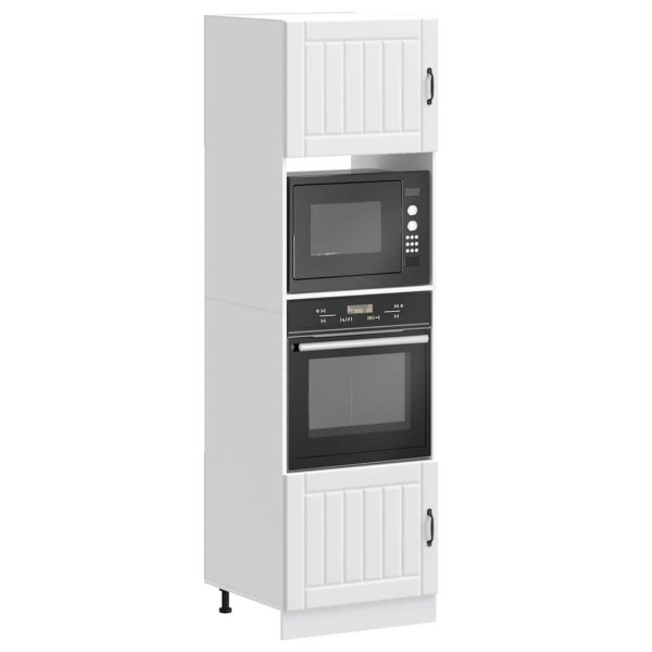 Oven cabinets, 2 units, Lucca, white, treated wood