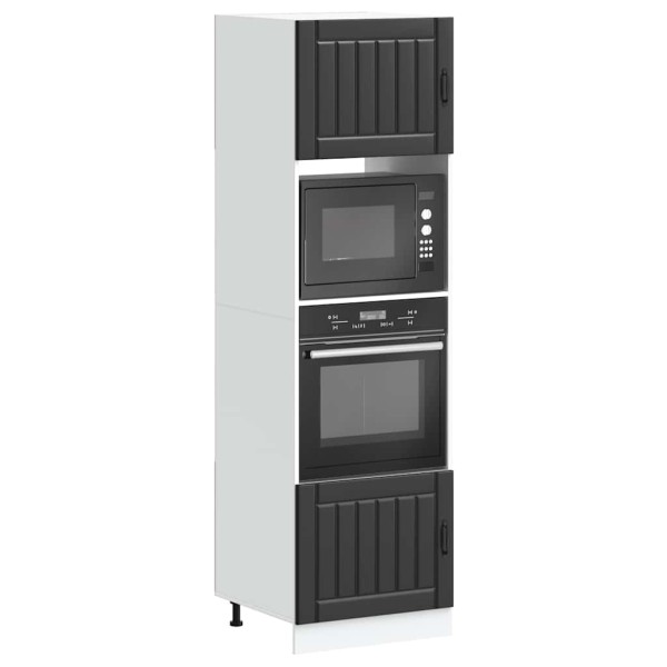 Oven cabinets, 2 units, Lucca, black, treated wood