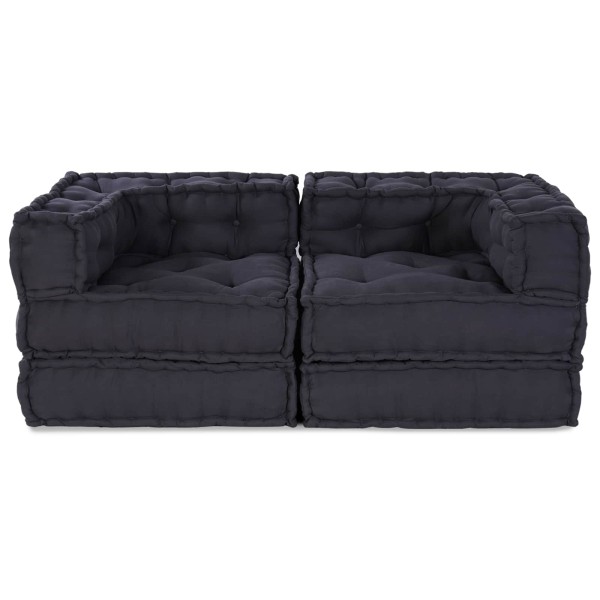 Modular sofa 2 pcs Anthracite 140 x 70 x 56 cm Fabric