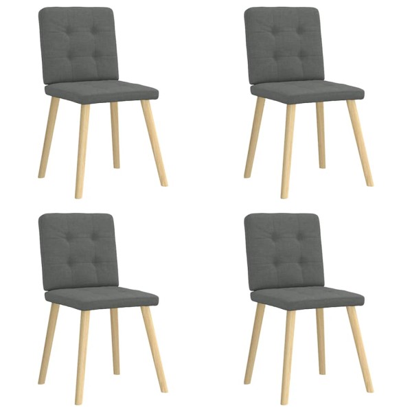 Dining room chairs, 4 pcs., dark gray, fabric