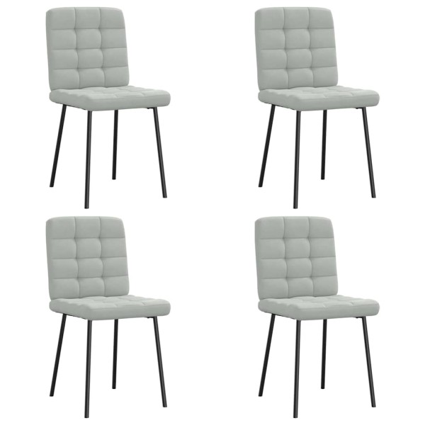 Dining room chairs, 4 pcs., light gray color, velvet