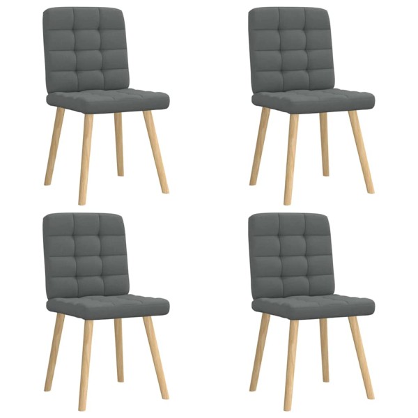 Dining room chairs, 4 pcs., dark gray, fabric