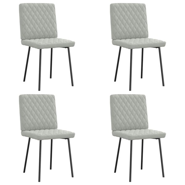 Dining room chairs, 4 pcs., light gray color, velvet