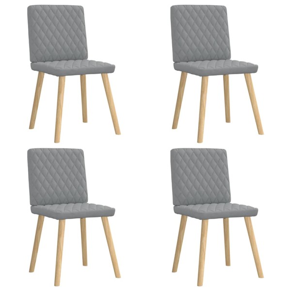 Dining room chairs, 4 pcs., light gray, fabric