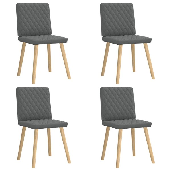 Dining room chairs, 4 pcs., dark gray, fabric