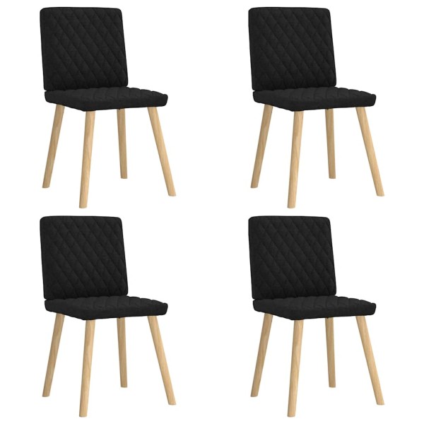 Dining room chairs, 4 pcs., black, fabric