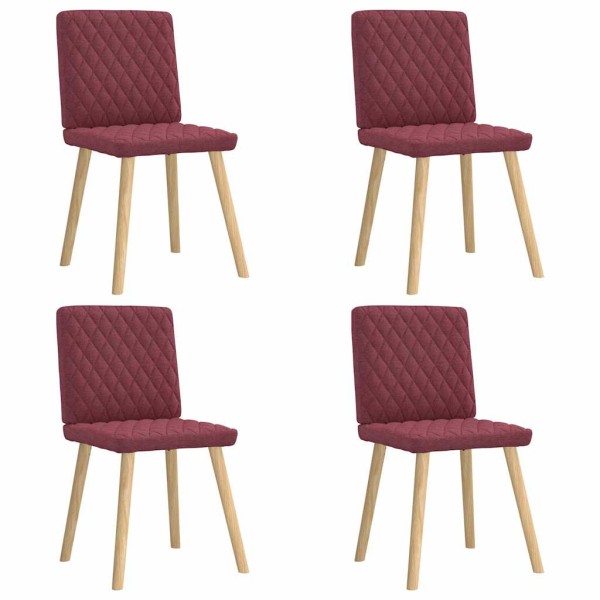 Dining chairs, 4 pcs., red wine, fabric