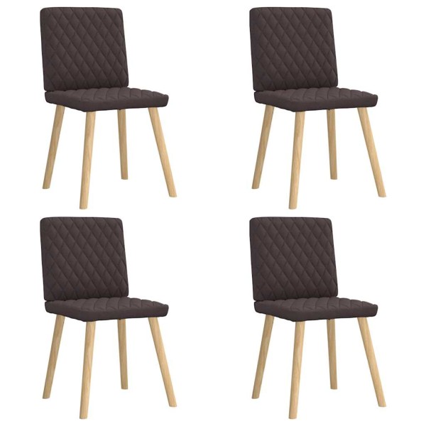 Dining room chairs, 4 pcs., dark brown, fabric