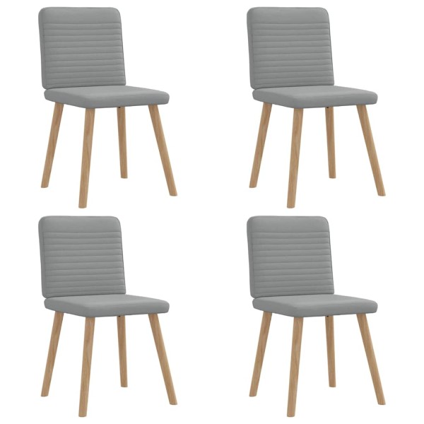Dining room chairs, 4 pcs., light gray, fabric