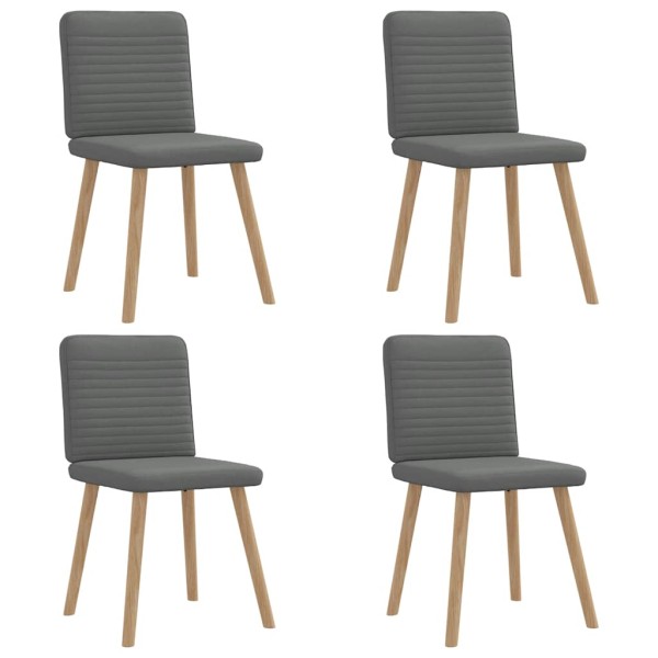 Dining room chairs, 4 pcs., dark gray, fabric