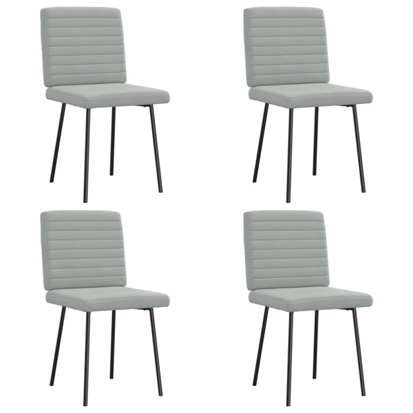 Dining room chairs, 4 pcs., light gray color, velvet