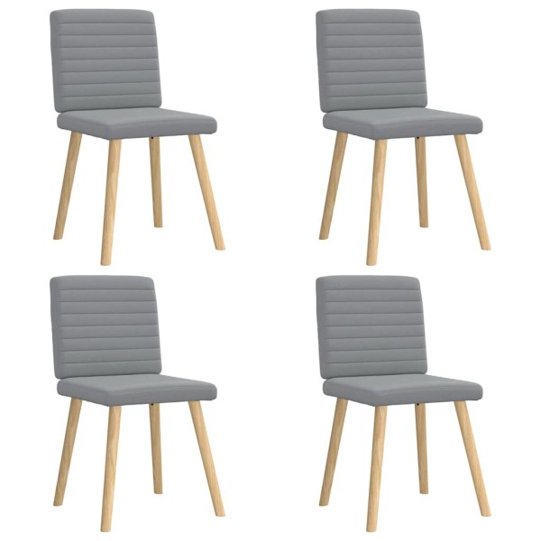 Dining room chairs, 4 pcs., light gray, fabric