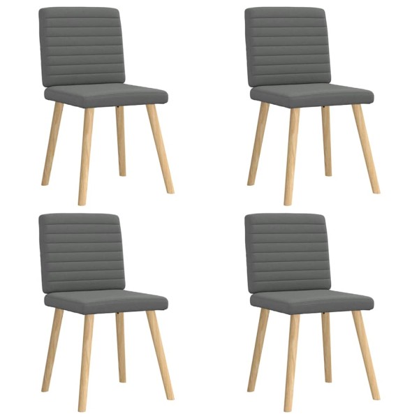 Dining room chairs, 4 pcs., dark gray, fabric