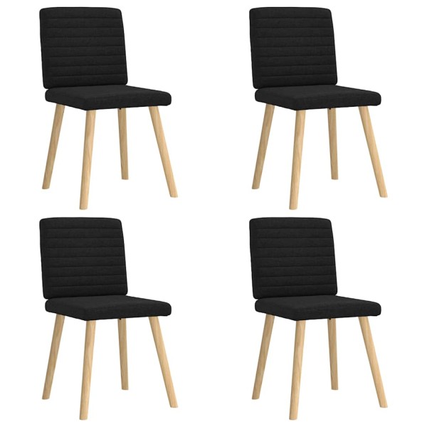 Dining room chairs, 4 pcs., black, fabric
