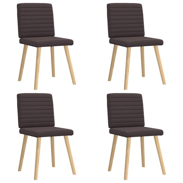 Dining room chairs, 4 pcs., dark brown, fabric