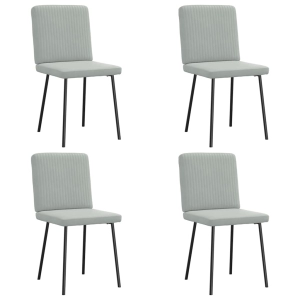 Dining room chairs, 4 pcs., light gray color, velvet