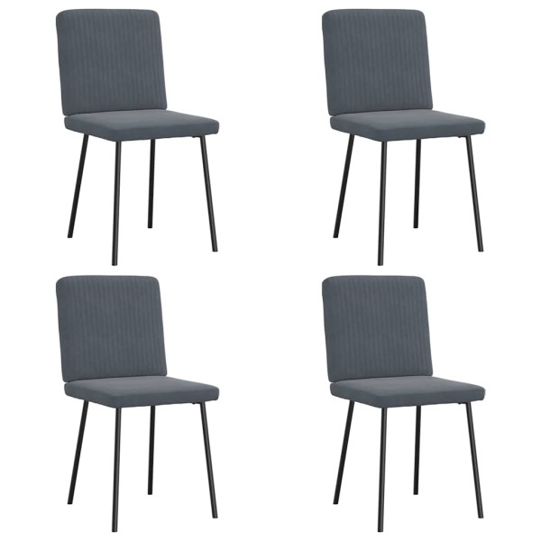 Dining room chairs, 4 pcs., dark gray, velvet